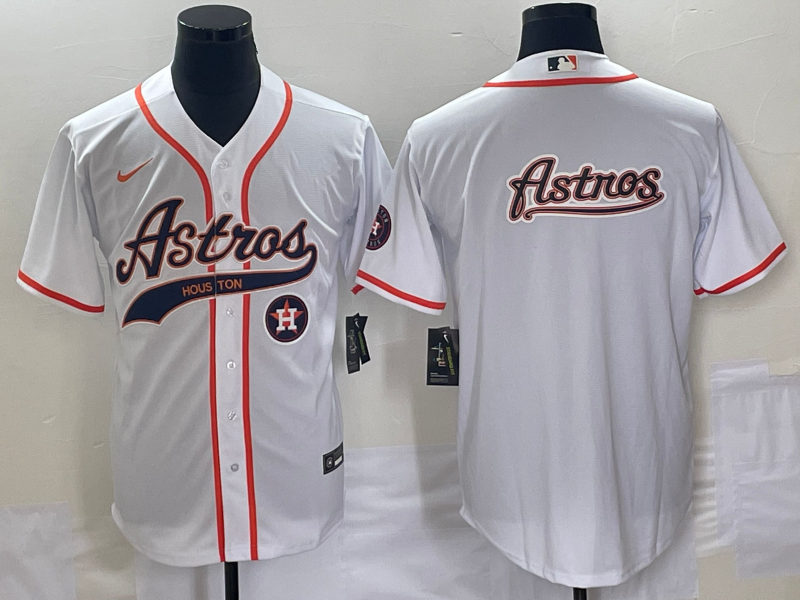 Men's Houston Astros White Team Big Logo With Patch Cool Base Stitched Baseball Jersey Men's Houston Astros White Team Big Logo With Patch Cool Base Stitched Baseball Jersey